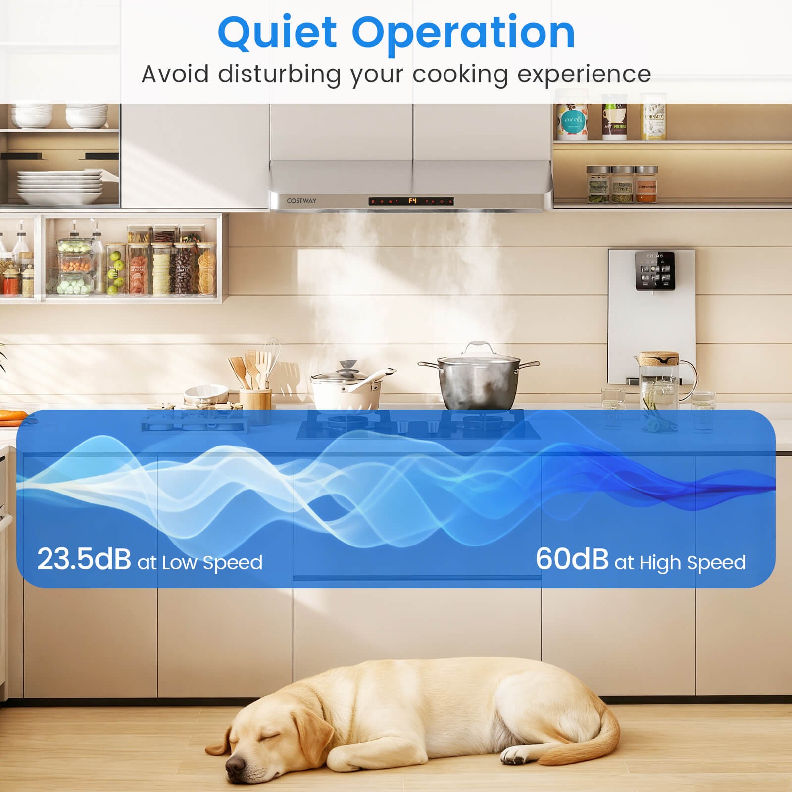 36 Inch Under Cabinet Range Hood w/Oil Collector, 4 Fan Speeds, Touch/Gesture