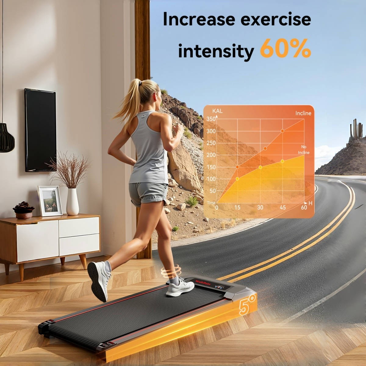 Brand-new home treadmill Walking Mat featuring a remote control and LED