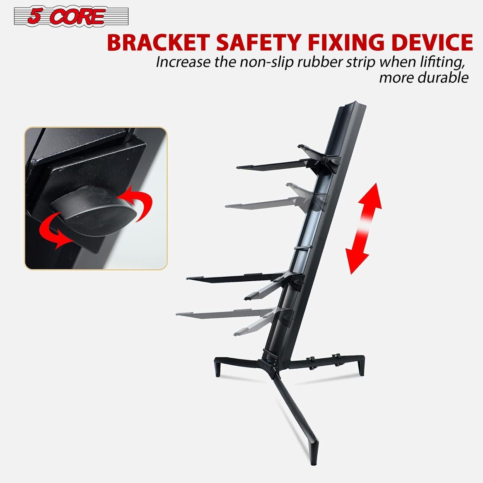 5Core Keyboard Stand 2 Tier Classic Adjustable Electric Piano Sturdy Holder