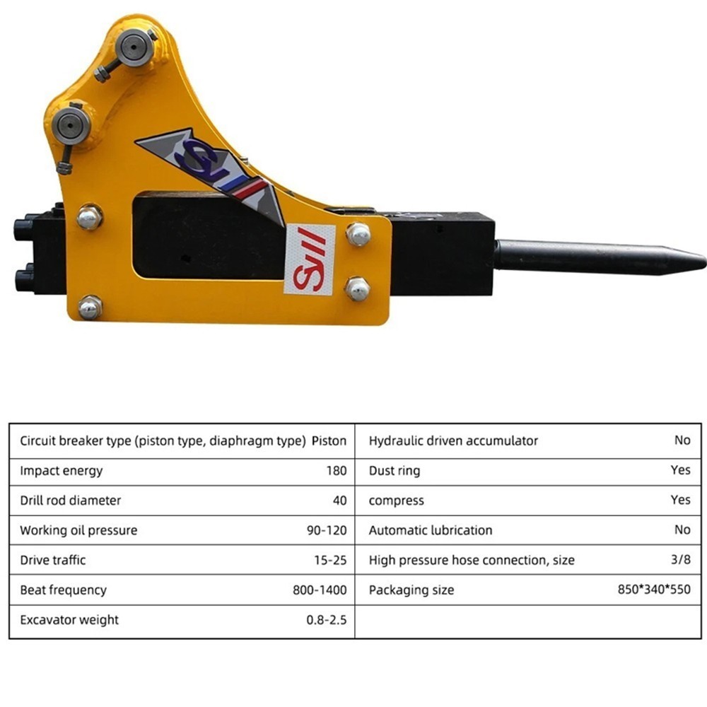 Hydraulic Breaker Hammer Attachment for 1-1.5 Ton Mini Excavator