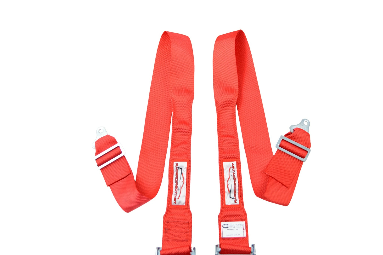 FLOOR MOUNT RACE HARNESS 5 POINT CAM LOCK FOR HANS HEAD & NECK DEVICE BELT RED