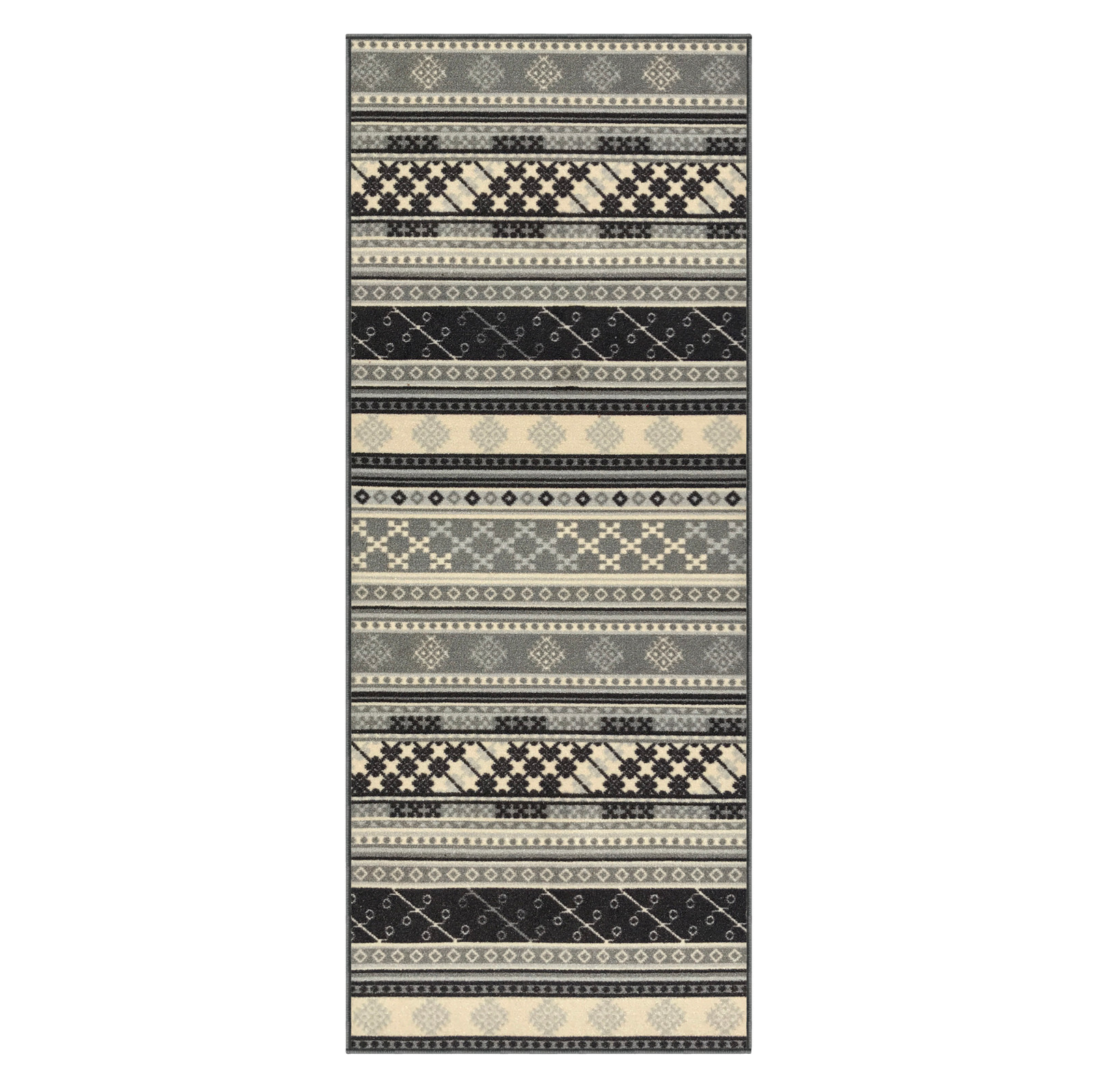 Custom Size Stair Hallway Runner Rug Rubber Back Non Skid Grey Kilim Design