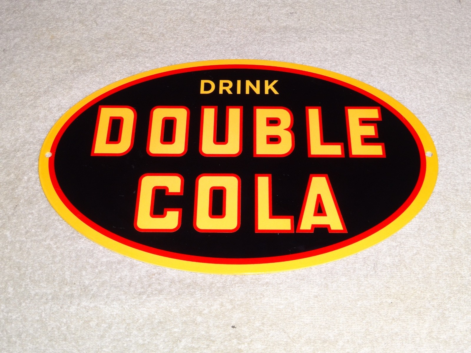 VINTAGE DRINK DOUBLE COLA SODA POP 12" METAL COCA GASOLINE OIL ADVERTISING SIGN!