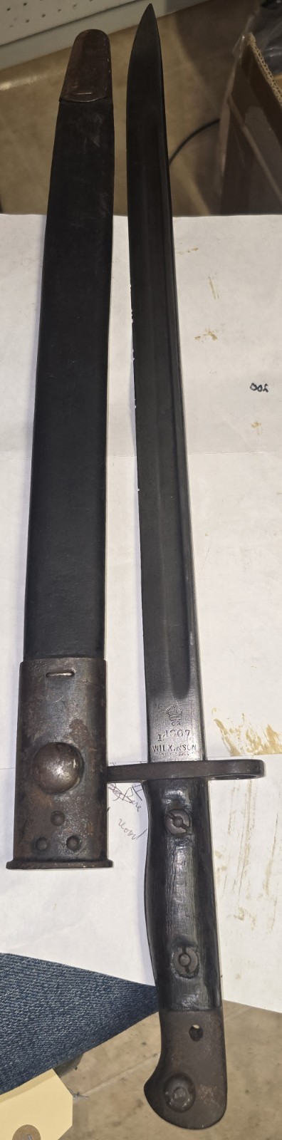 Rare Antique Brittish 1907 Wilkinson Sword Co Bayonet SMLE NO1 MK11 GR DOM 1910