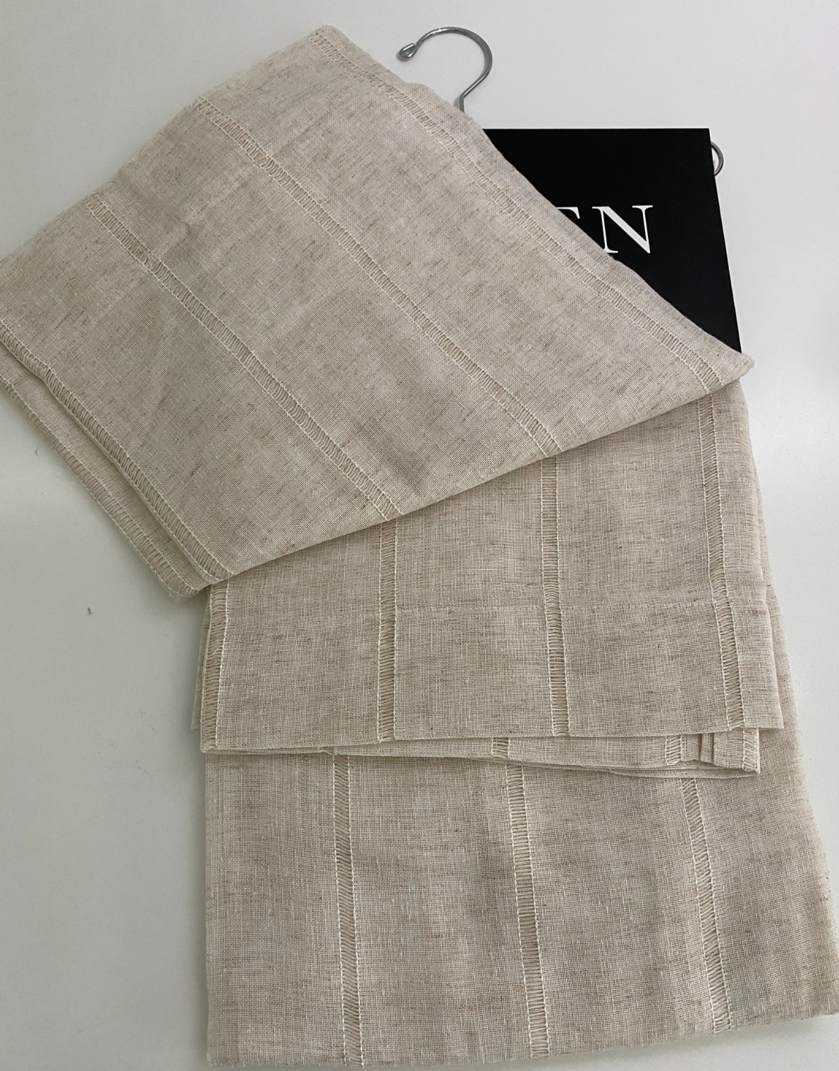 New Ralph Lauren Window Curtains 2 Panels Beige 54 x 84" Linen Hamilton Back Tab
