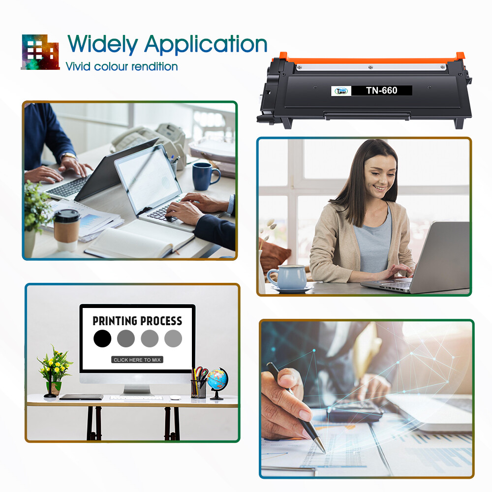 2PK High-Yield TN660 Toner Cartridge For Brother MFC-L2700DW DCP-L2520DW L2540DN