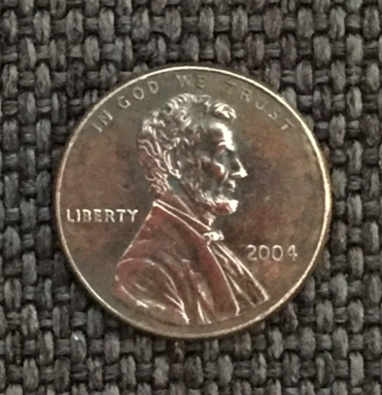 2004 P Lincoln penny, actual coin in picture, free shipping.