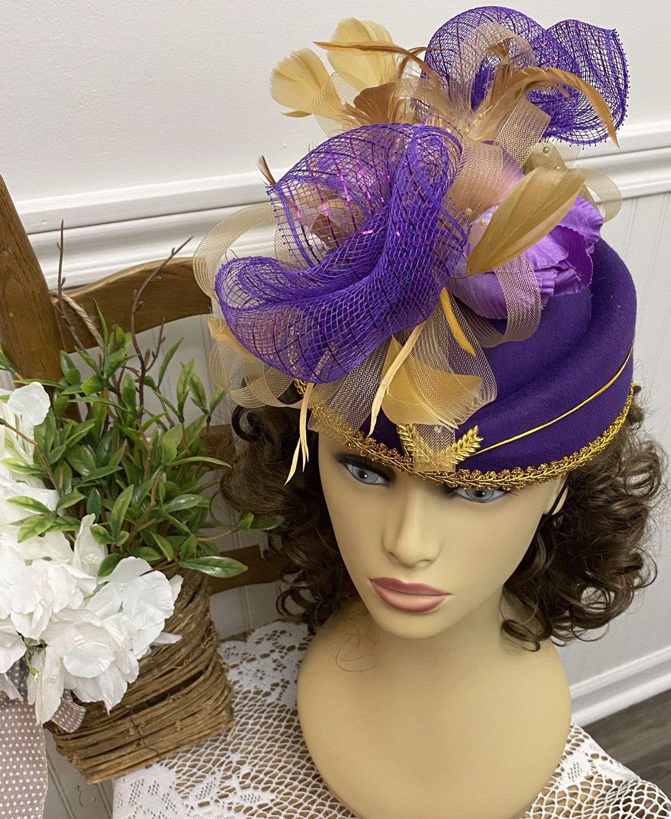 Ladies Victorian Perched SideSaddle Equestrian Riding Hat Reenactment Civil War