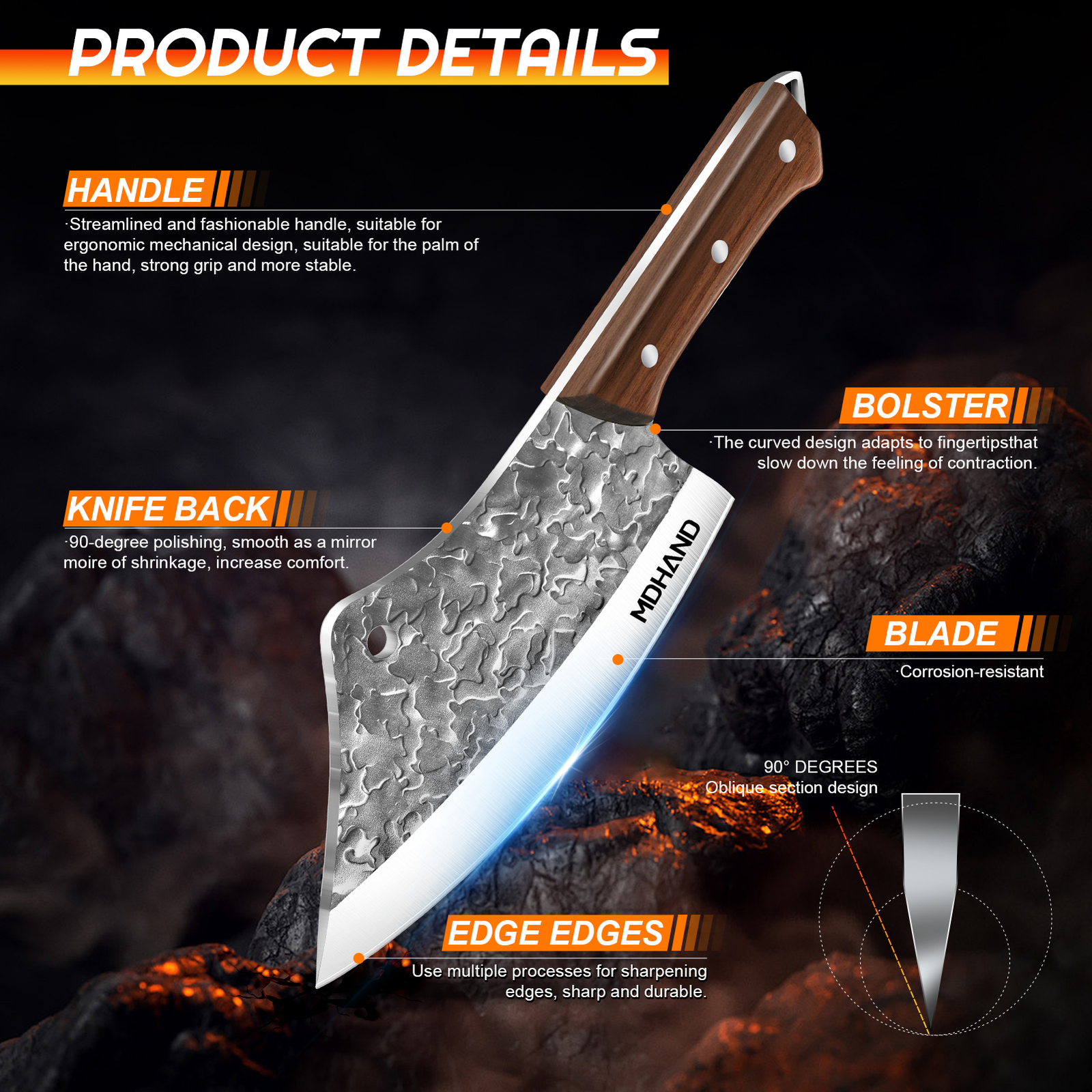 14PCS Handmade HAND FORGED DAMASCUS STEEL CHEF KNIFE Set Kitchen Knives Butcher