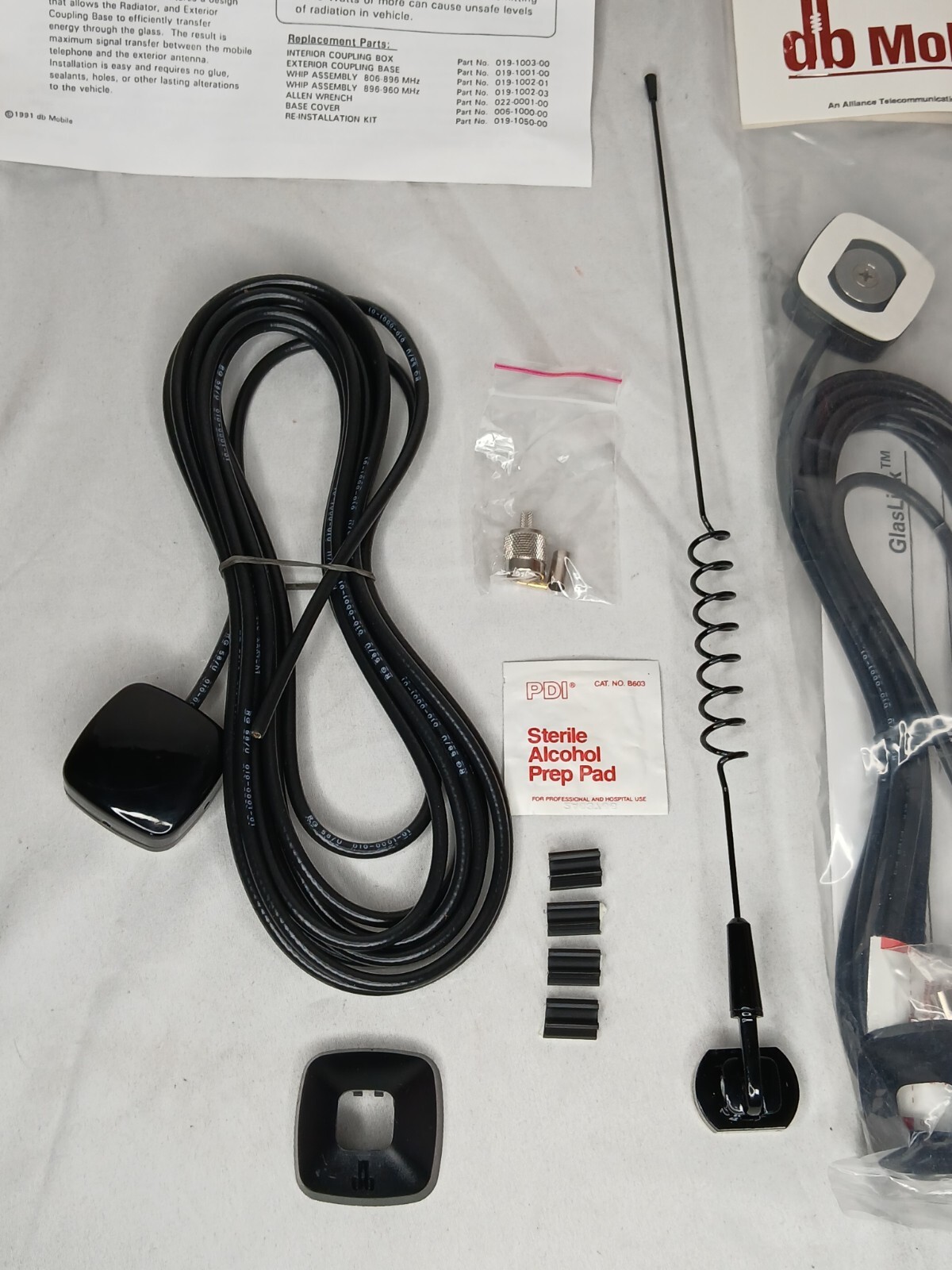 GlasLink Glass Mount Dual Band Cellular UHF Antenna NEW w/ All Mounting Hardware