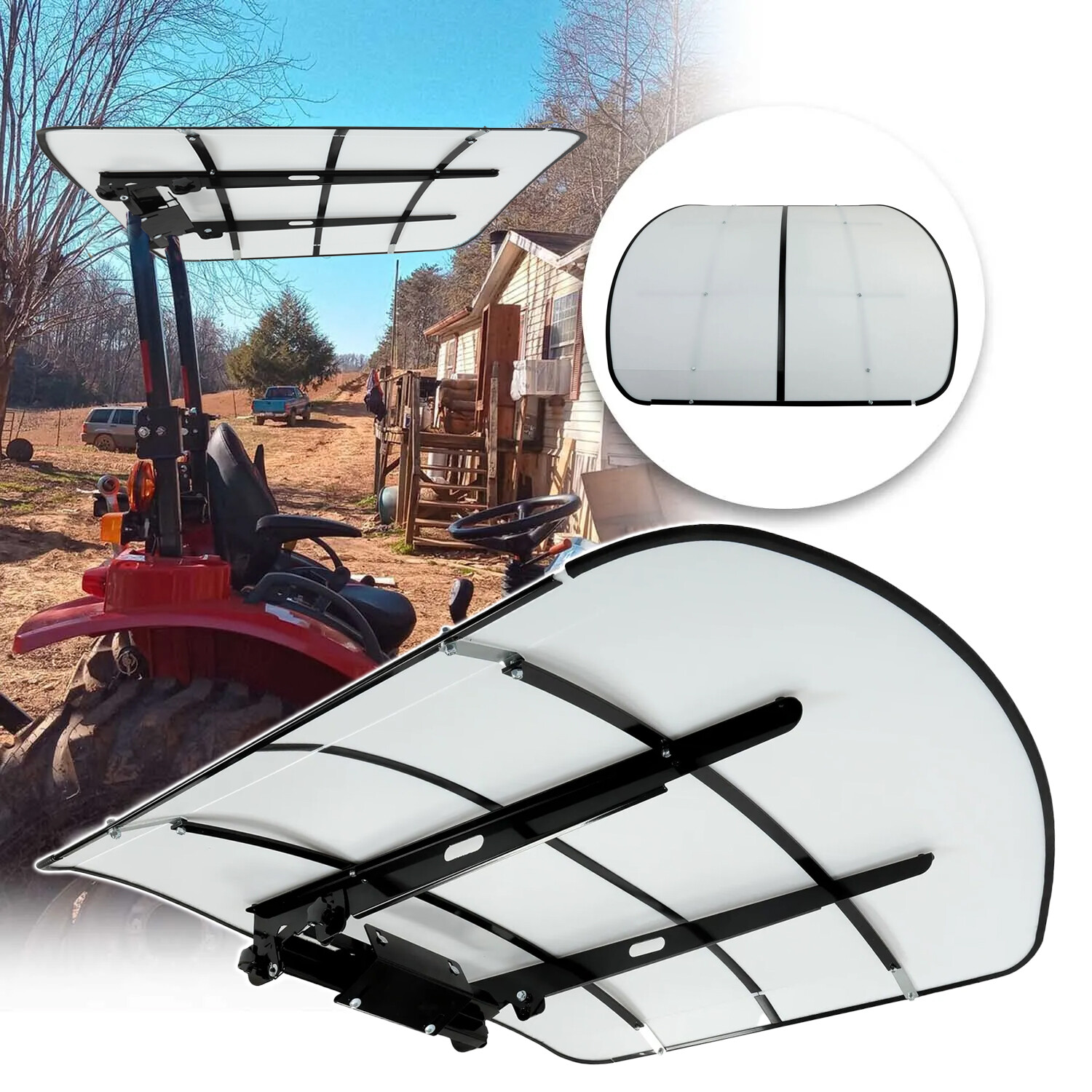 Tuff Top Tractor ROPS Canopy 52" X 52" For Tractor Mowers Umbrella-White