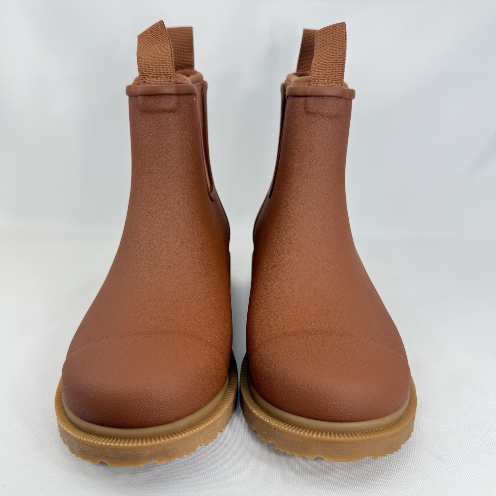 Merry People Bobbi Chelsea Ankle Rain Boots Unisex Rust Sole
