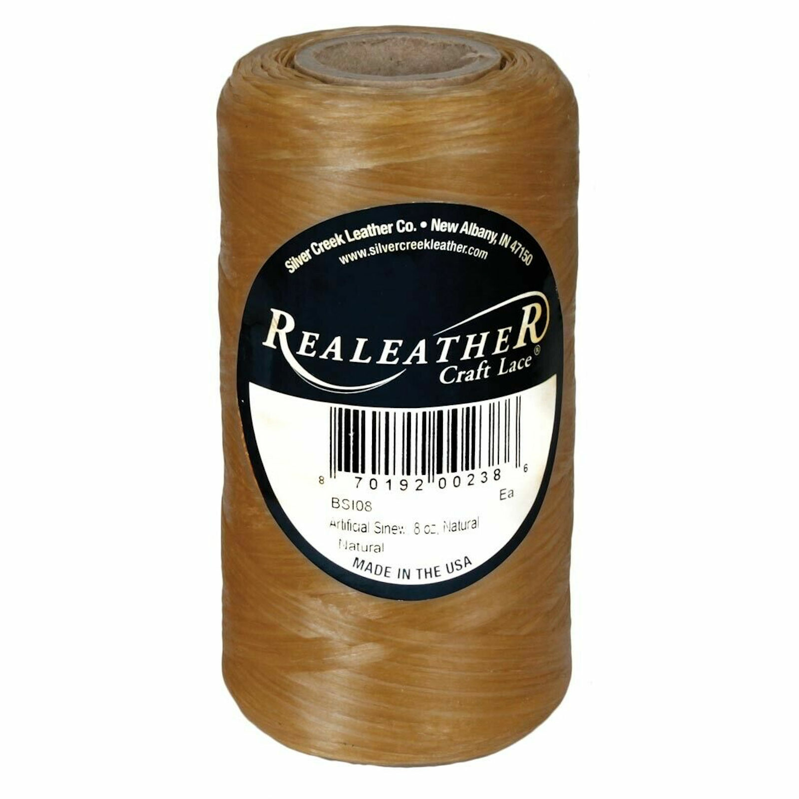 Natural Color Artificial Flat Sinew Waxed 8 oz. by Realeather BS108 Silver Creek