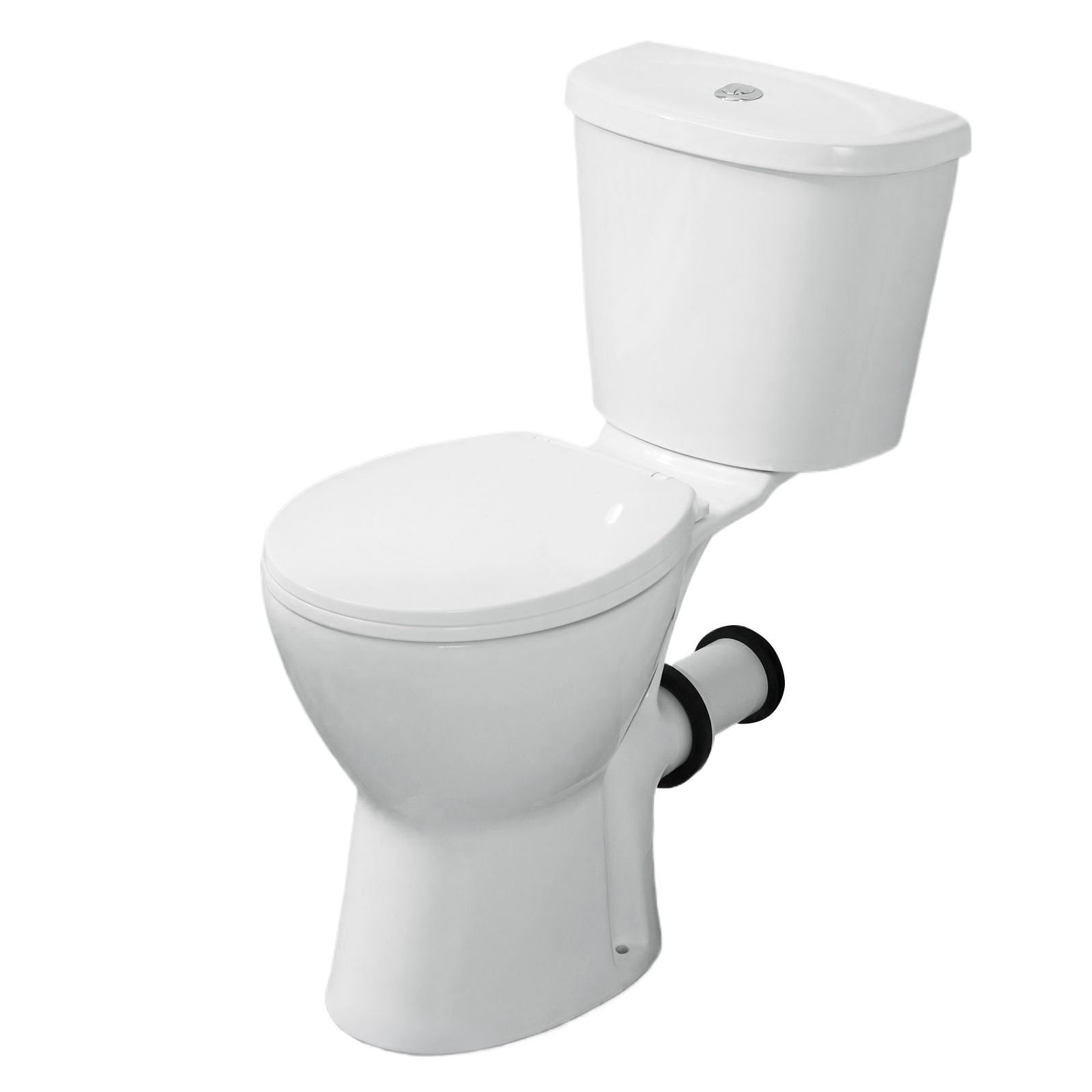 19 Inch Tall Toilet Rear Discharge Toilet with Dual Flush 1/1.6GPF for Seniors