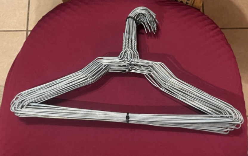 50 Strong Silver Metal Steel Wire Hangers Shirt Clothes Size 15 1/2 inch