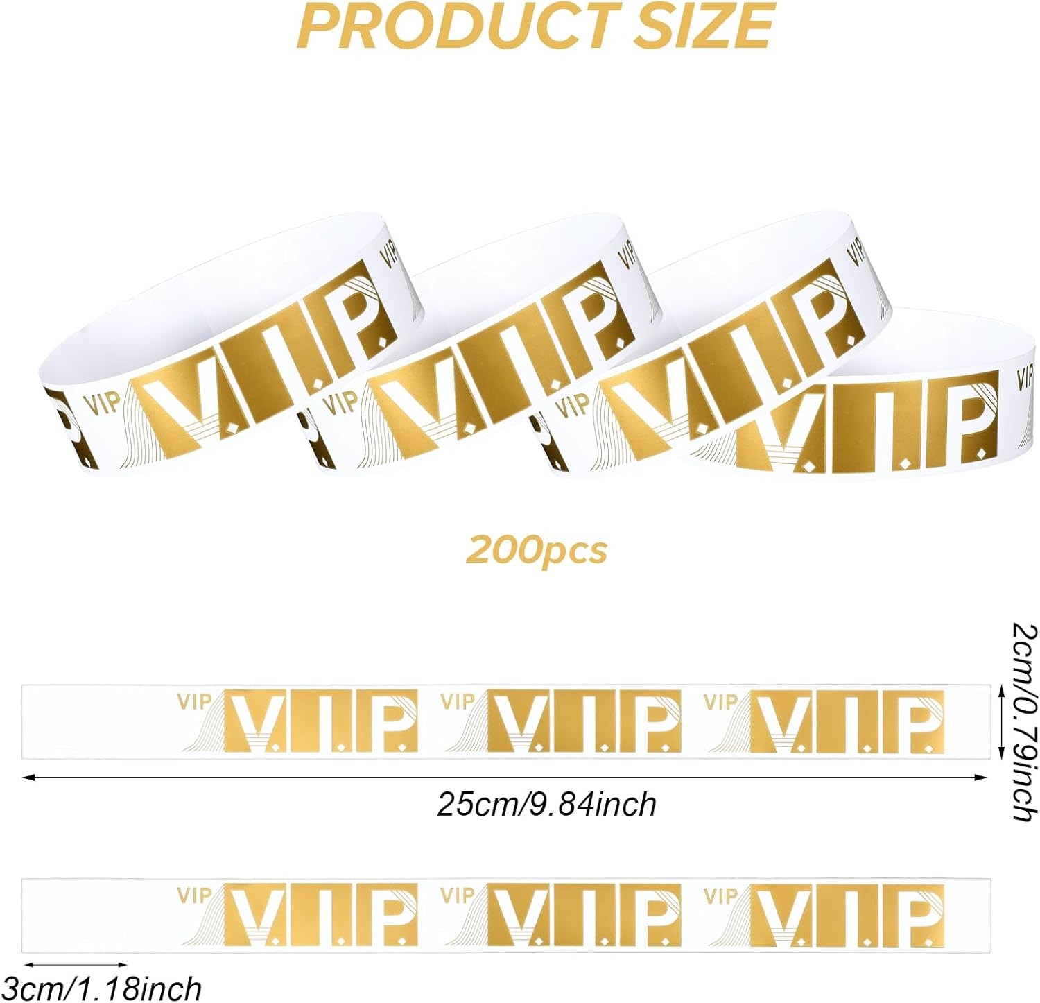 100 Pcs VIP Wristbands for Events Concert Club Amusement Park Party Bracelets