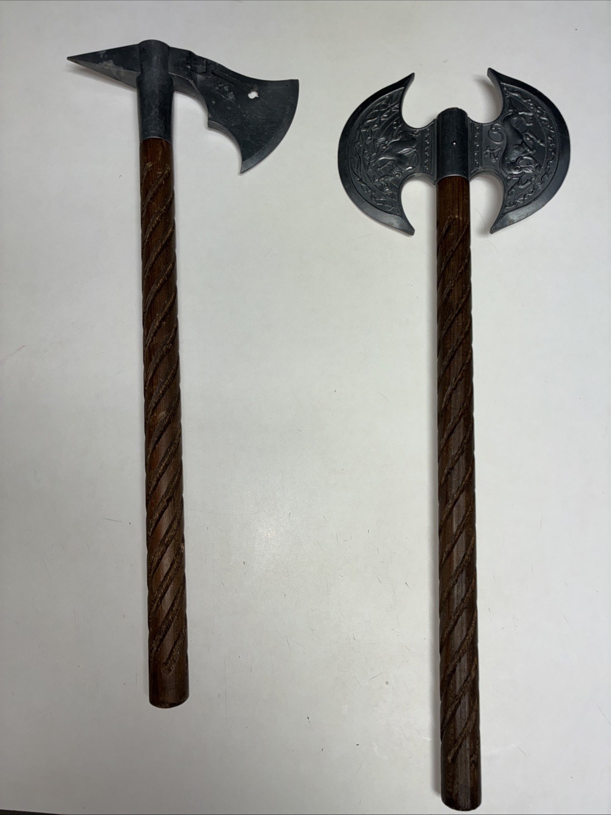 Metal Medieval Axes For Roleplay - Lot Of Two