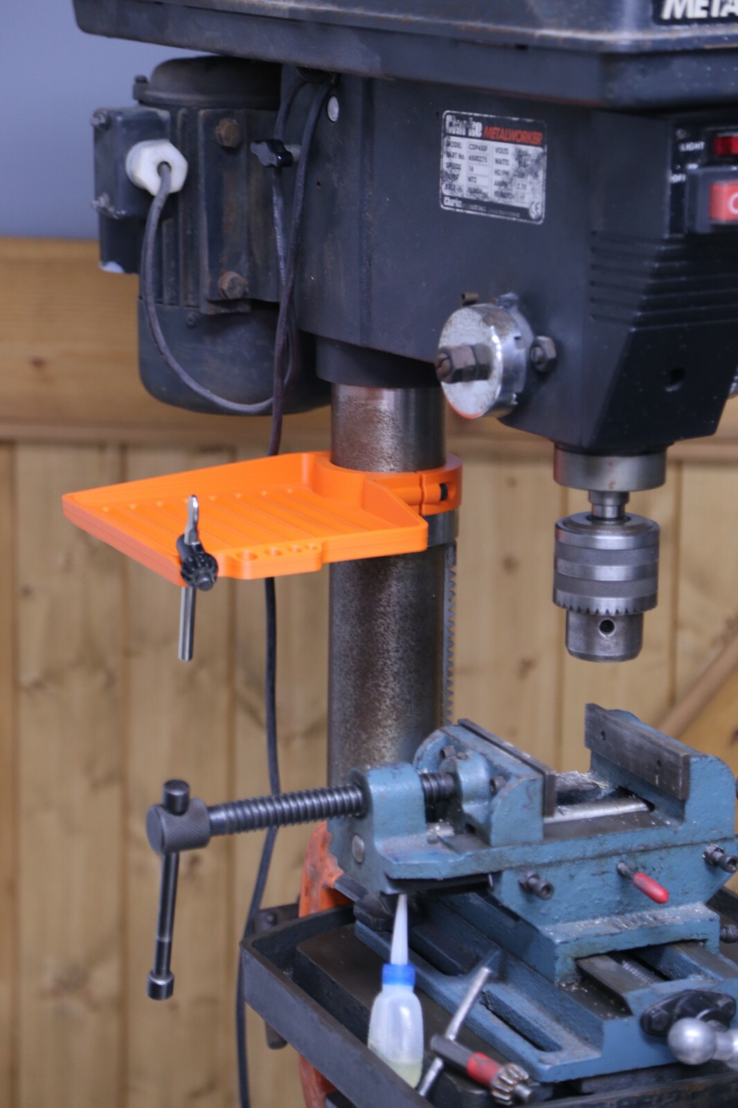 Drill Press Shelf Storage Organiser - LINN Tools Pillar Drill Bit Chuck Key