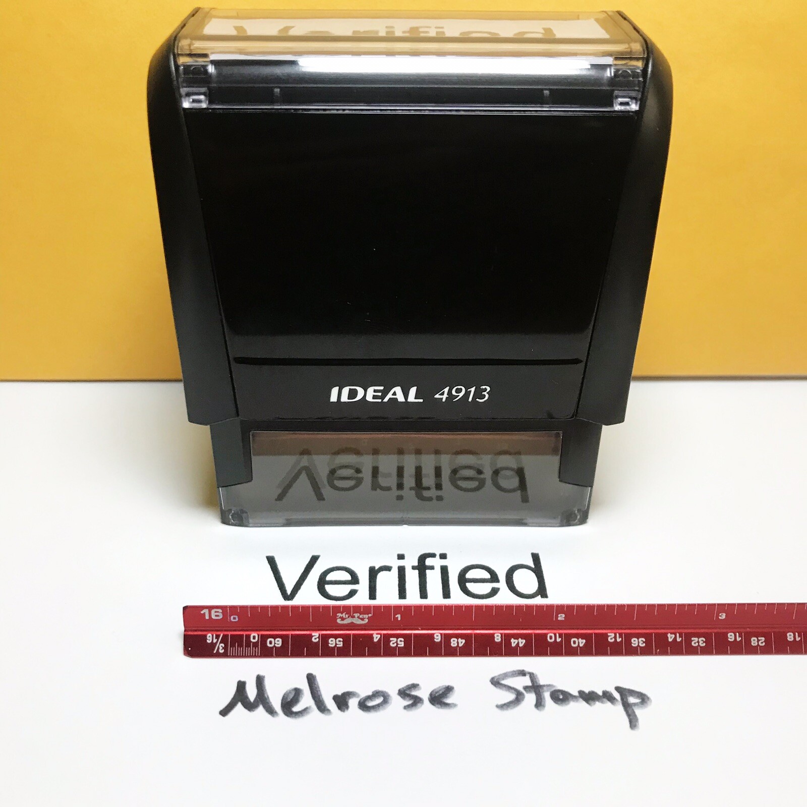 Verified Rubber Stamp Black Ink Self Inking Ideal 4913