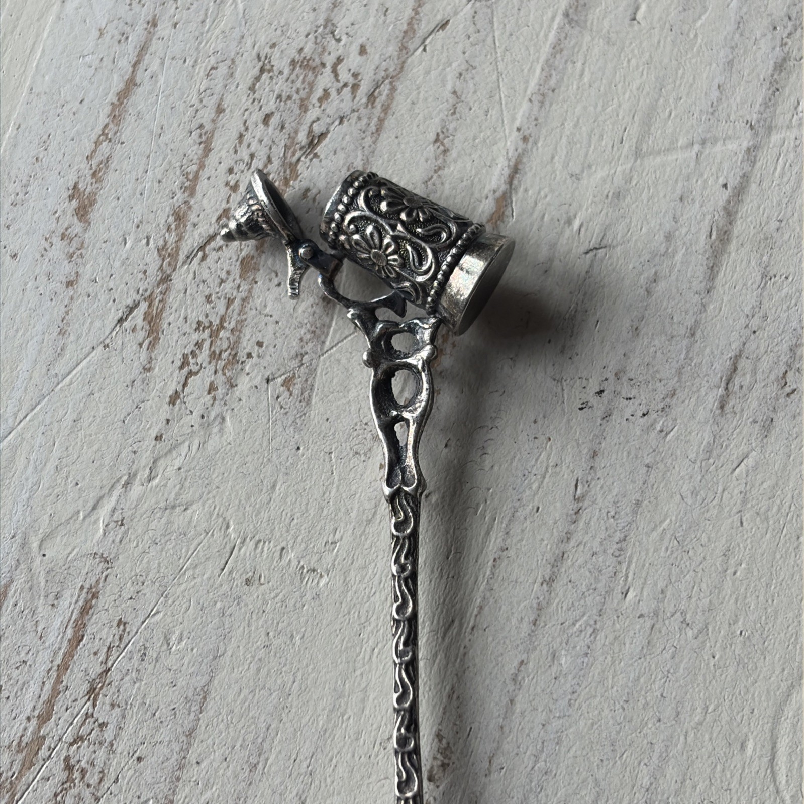 German Vtg Silver 800 Beer Stein moving parts souvenir spoon Germany Silber 800