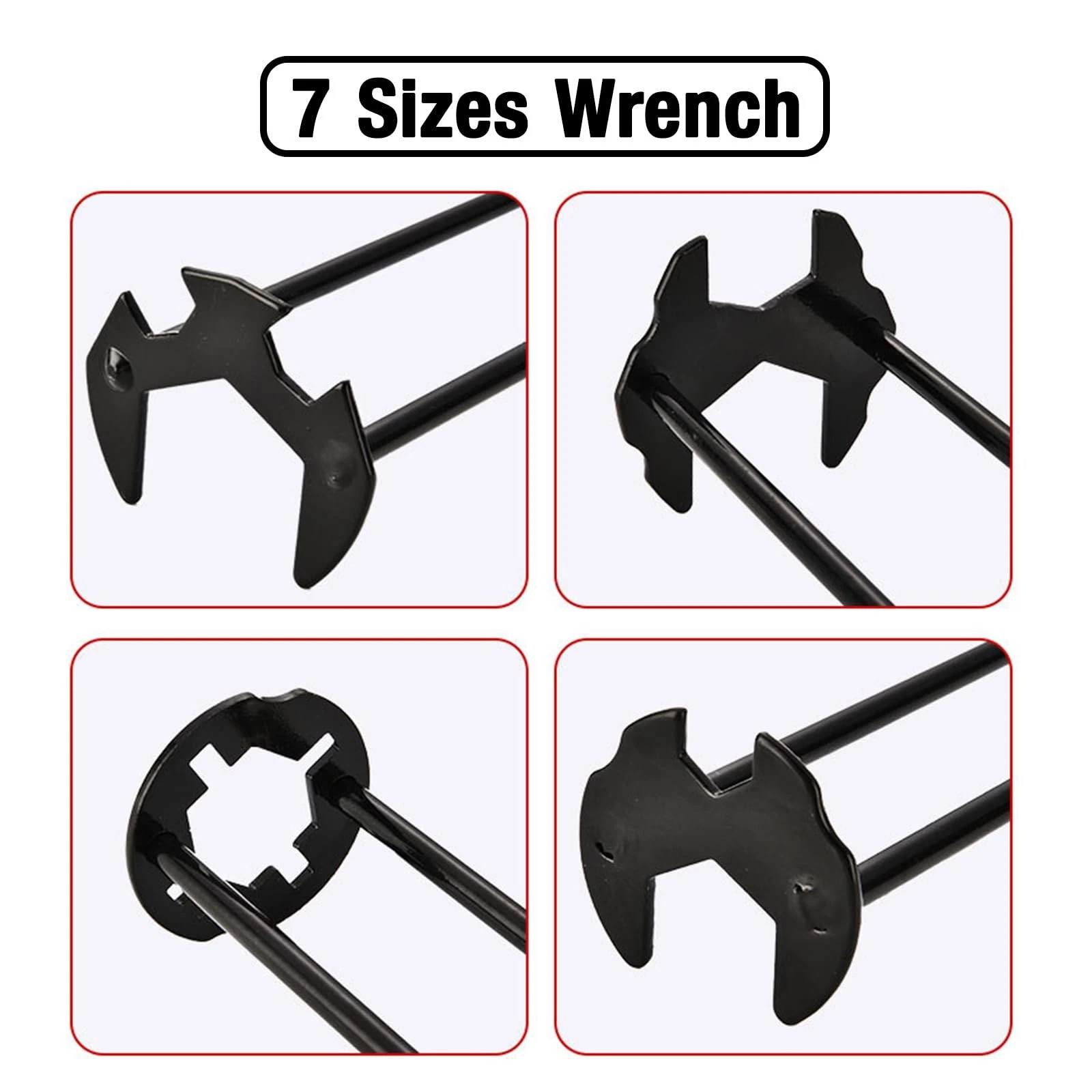 2pcs Basin Wrench Multifunctional Sink Wrench 7 Sizes Faucet Tool Four-jaw+++