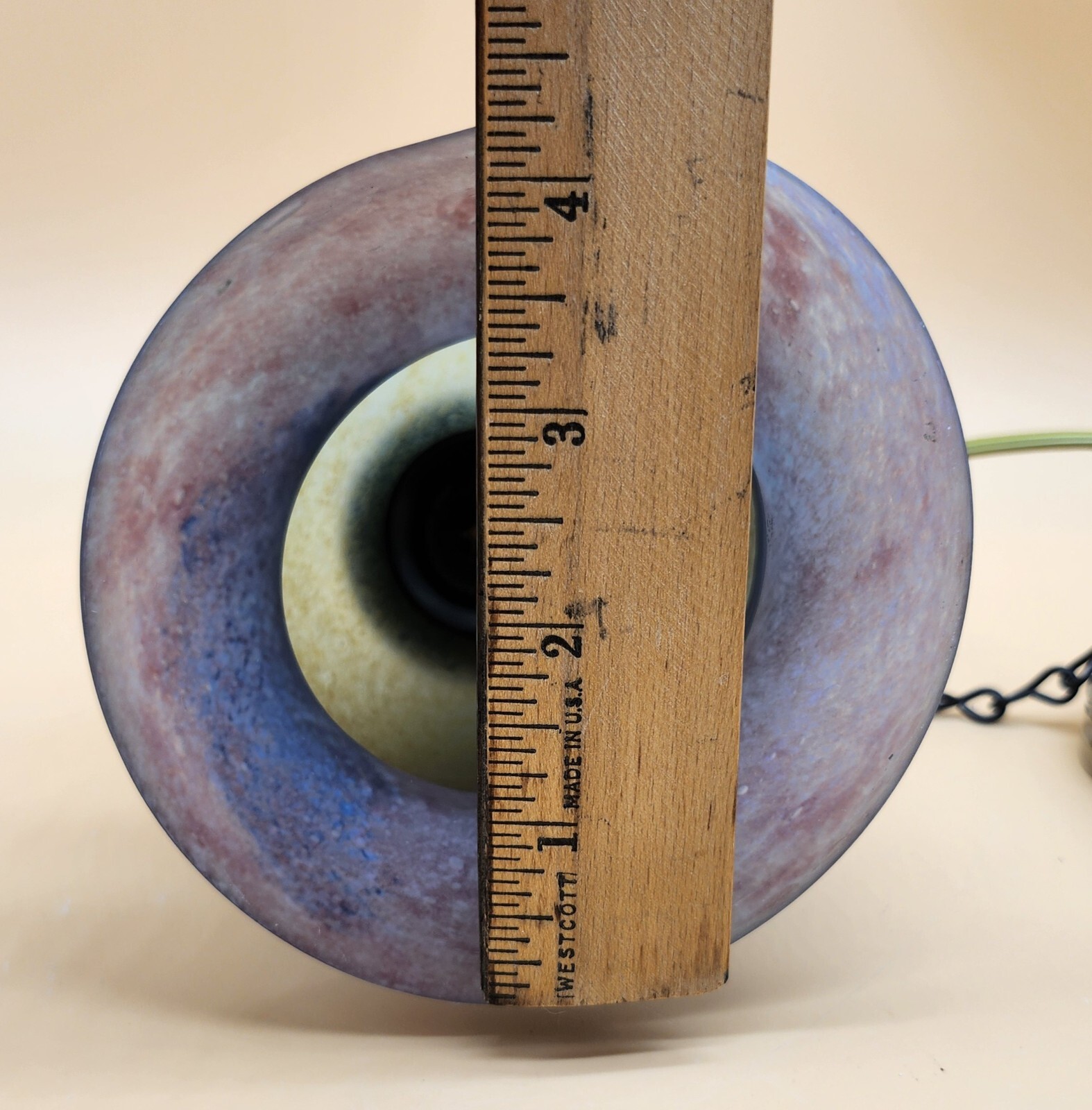 Vintage Art Glass Hanging Ceiling Pendant Light Fixture