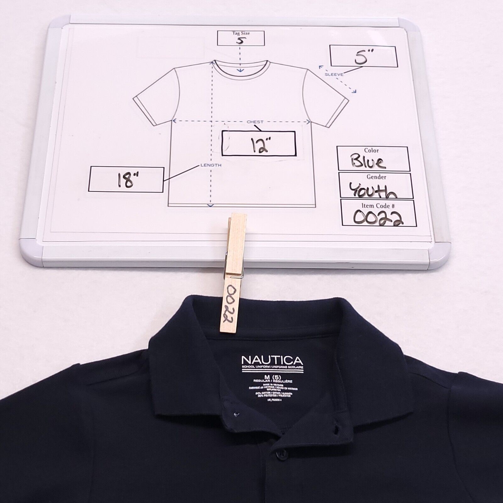 Nautica Casual Short Sleeve Collared Polo Shirt Youth Boys Size M 5 Blue