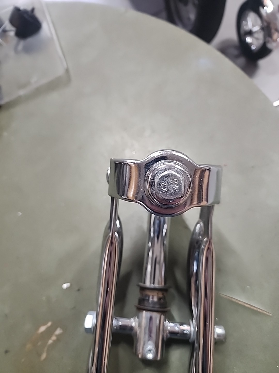 SCHWINN LIL STINGRAY TRICYCLE CHROME SPRINGER FRONT FORK HARD TO FIND NICE L$$K