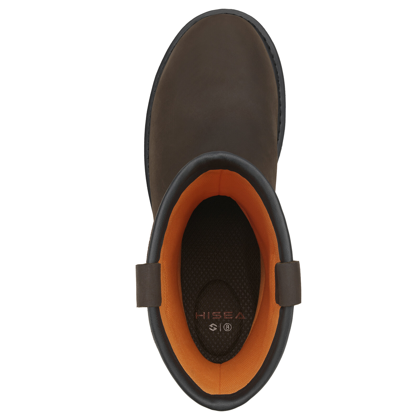 HISEA Men Steel Toe Safety Work Boots Pull On Waterproof Leather Wellington Boot