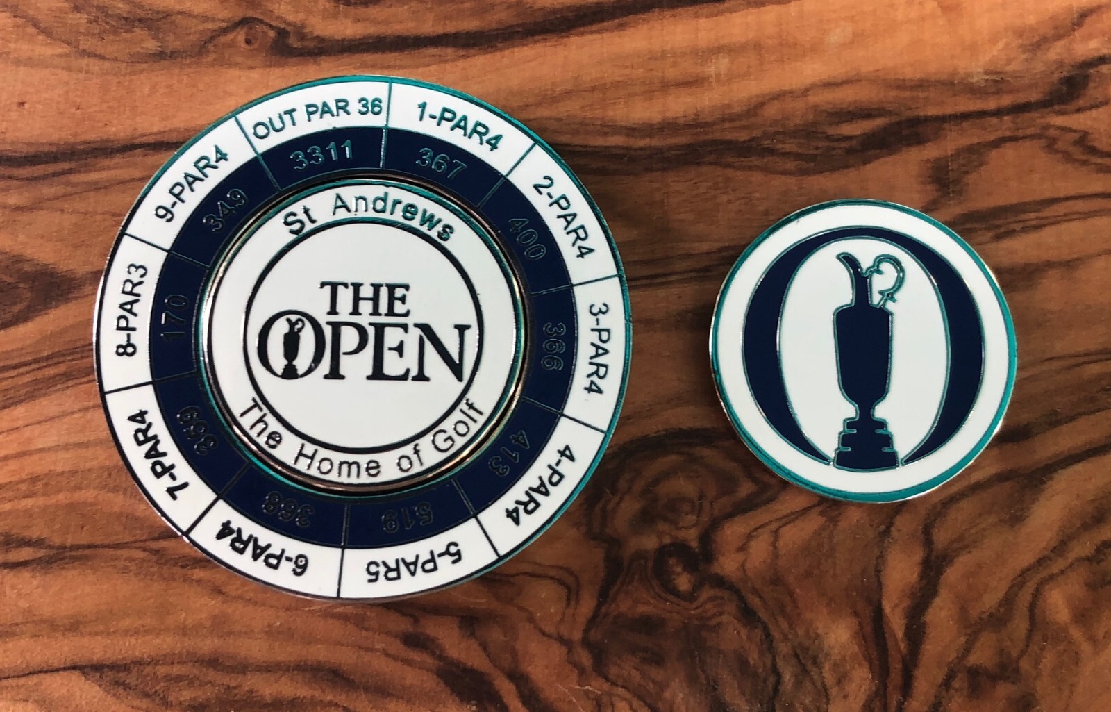 St Andrews Links  Magnetic Yardage & Ball Marker Holder- Two Sided BM The Open