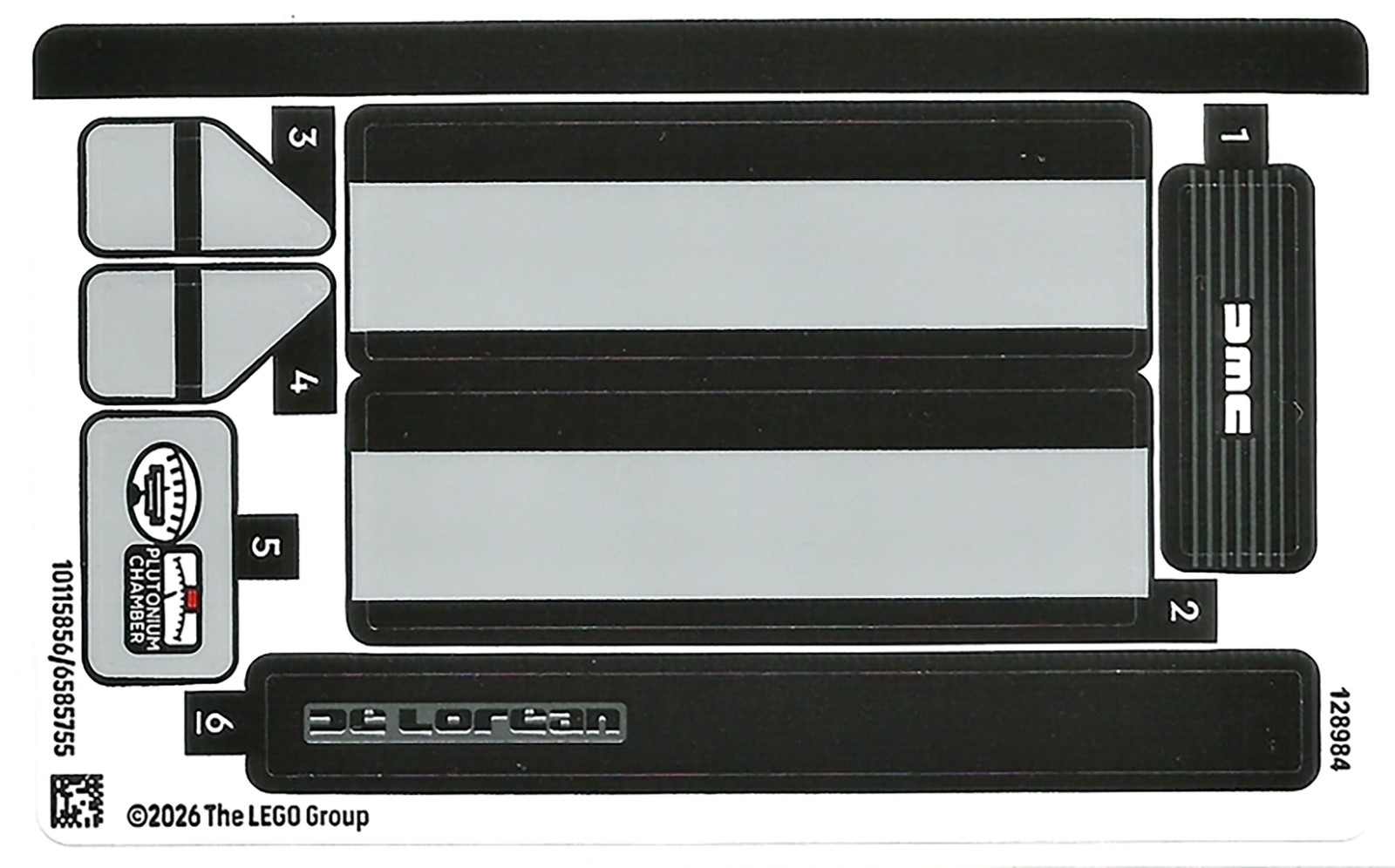 New LEGO 77256 Speed Champions Back to the Future Time Machine STICKER SHEET