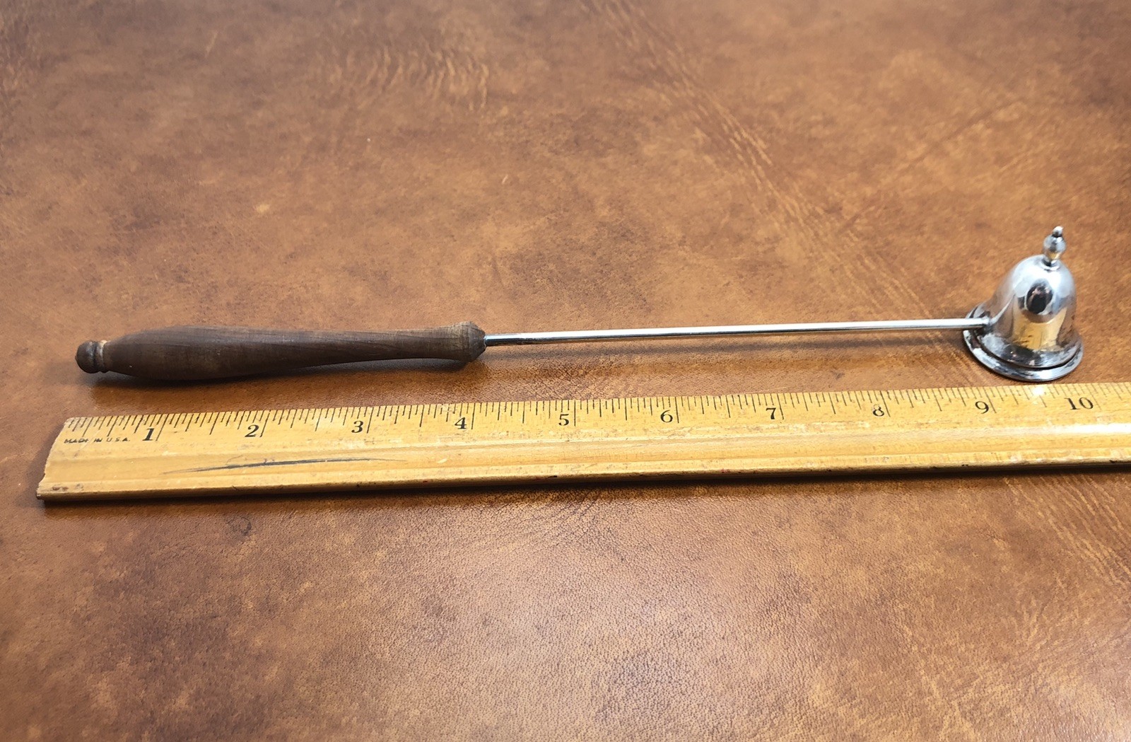 Vintage S. Kirk & Son Sterling Silver Candle Snuffer With Wood Handle 10”