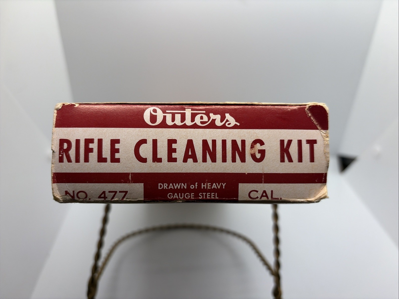 VTG Outers Gunslick No. 477 Rifle Cleaning Kit 22 In Original Box Red Tin (13)