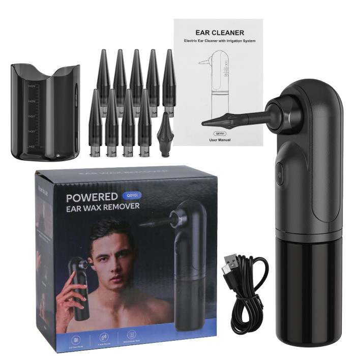 Electric Ear Wax Removal Retractable Water Ear Wax Cleaner Kit 4 Pressure Modes