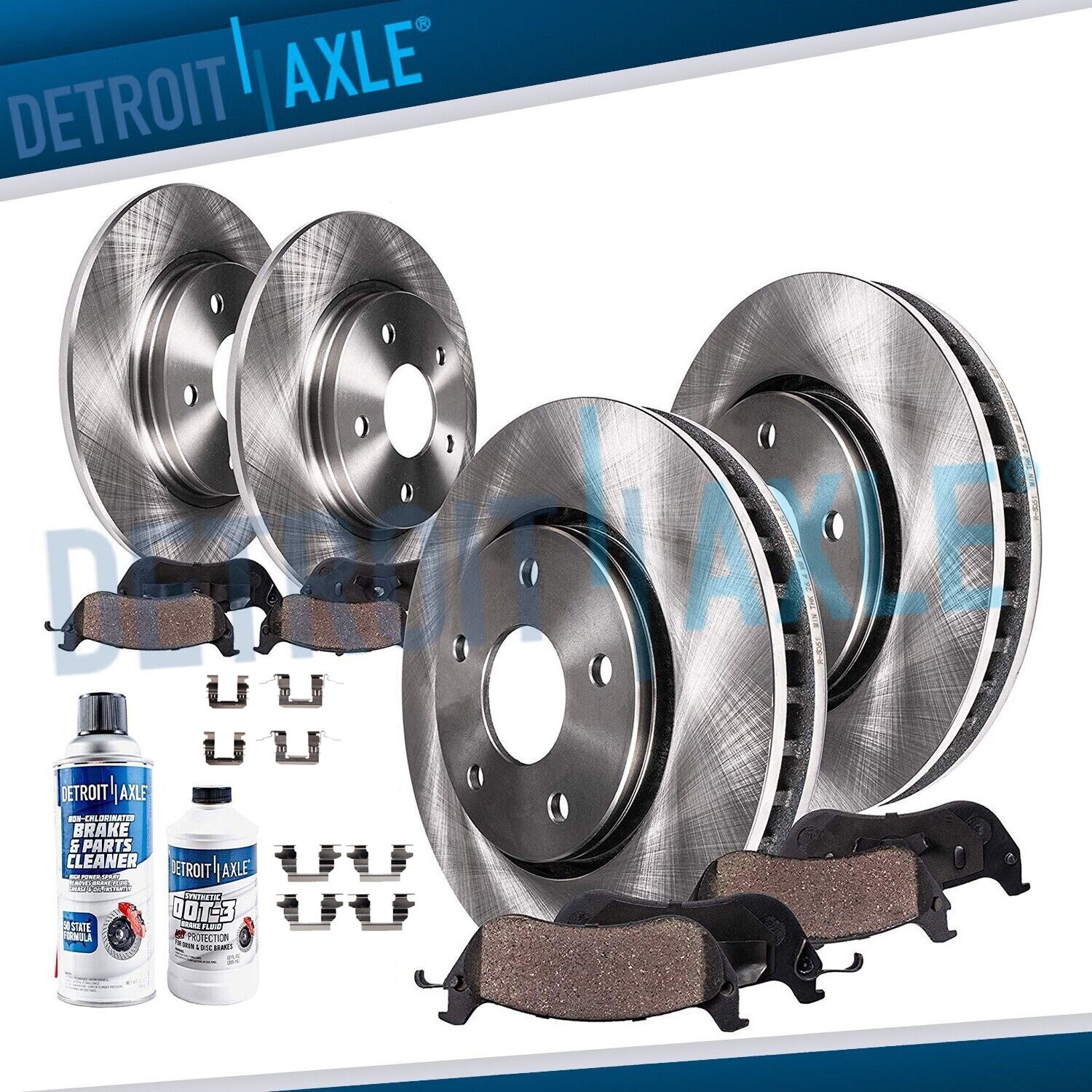 Front & Rear Disc Rotors Ceramic Brake Pads Kit for 2013-2015 2016 Nissan Sentra