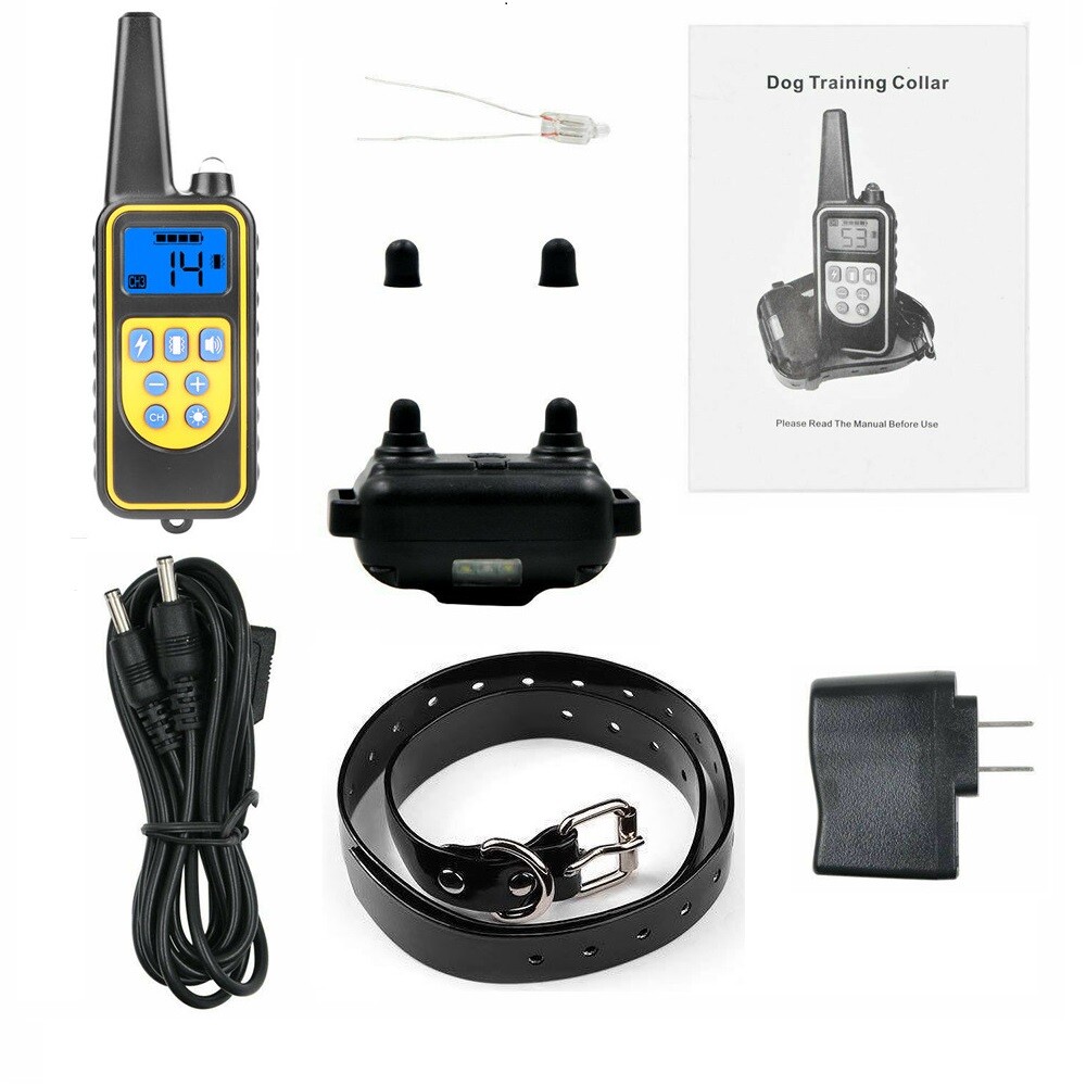 Waterproof Dog Training Electric Collar Rechargeable Remote Control 875 Yards US