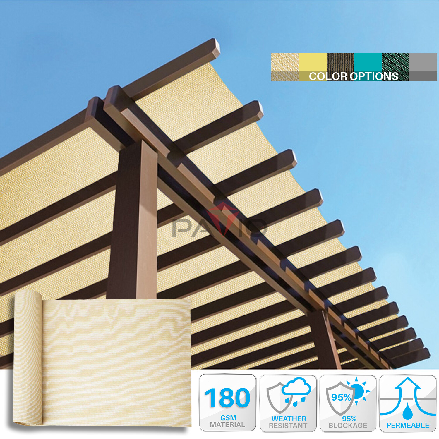 6'/8' HDPE Shade Cloth Fabric Roll UV Blockage Shade Sail Privacy Shelter Cover