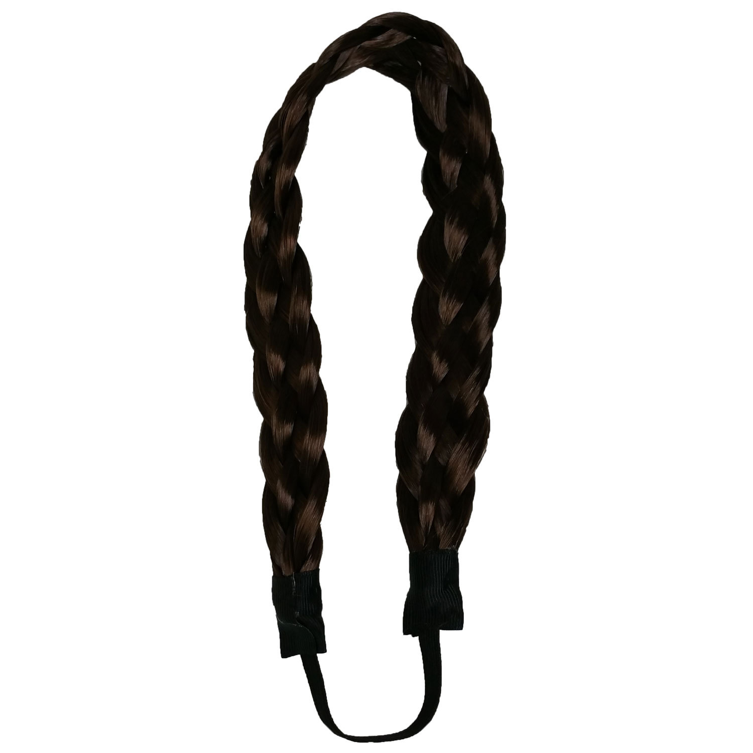 Synthetic Hair Band Plaited Headband Braided with Elastic 3/4"~1" Wide