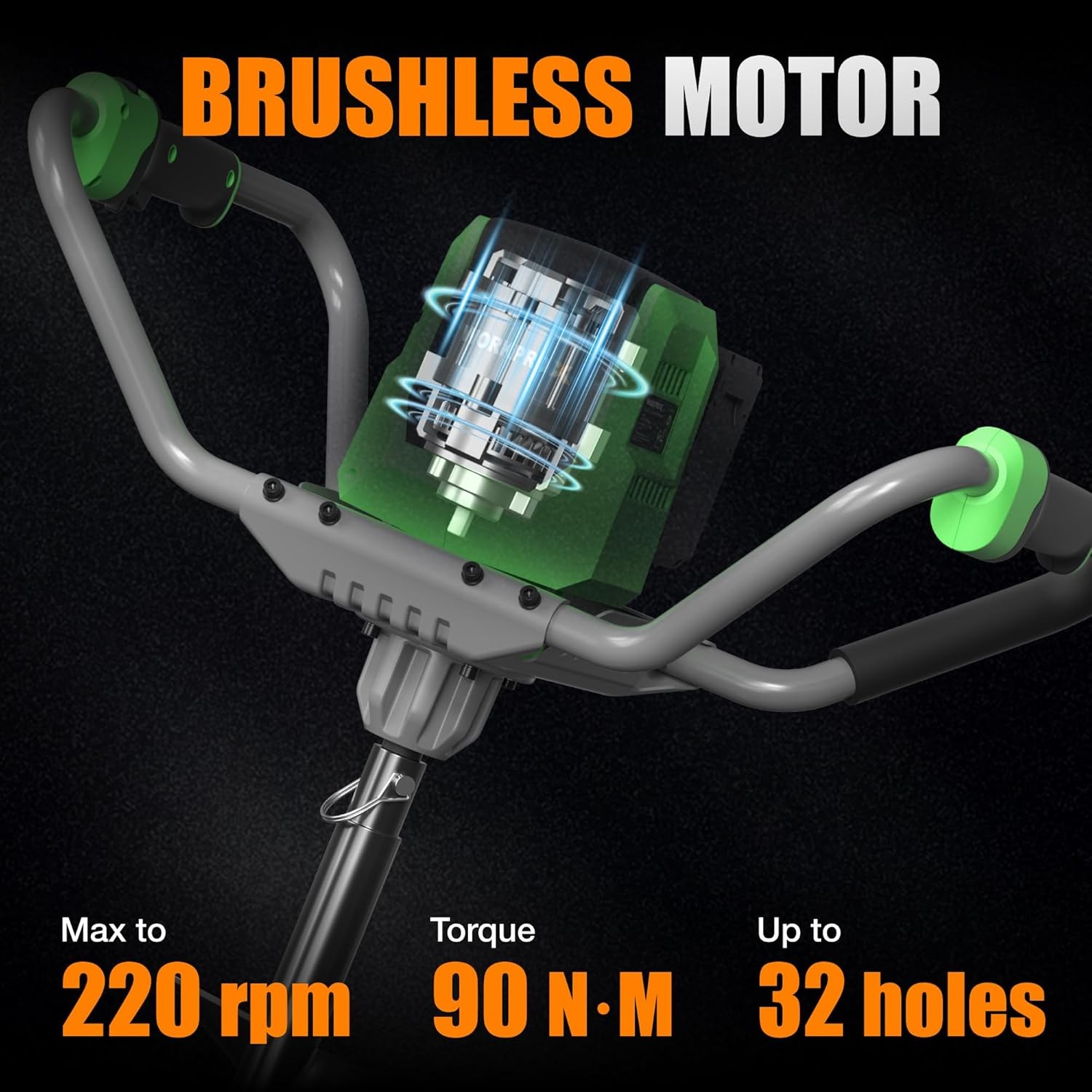 WORKPROX 40V Electric Auger Post Hole Digger 8" Earth Auger Brushless 4A Battery