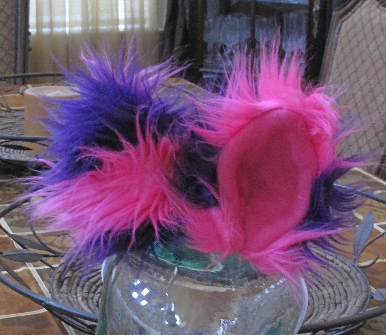 Cheshire Cat Pink/Purple Striped Luxury Shag Faux Fur Ears, Tails or Sets