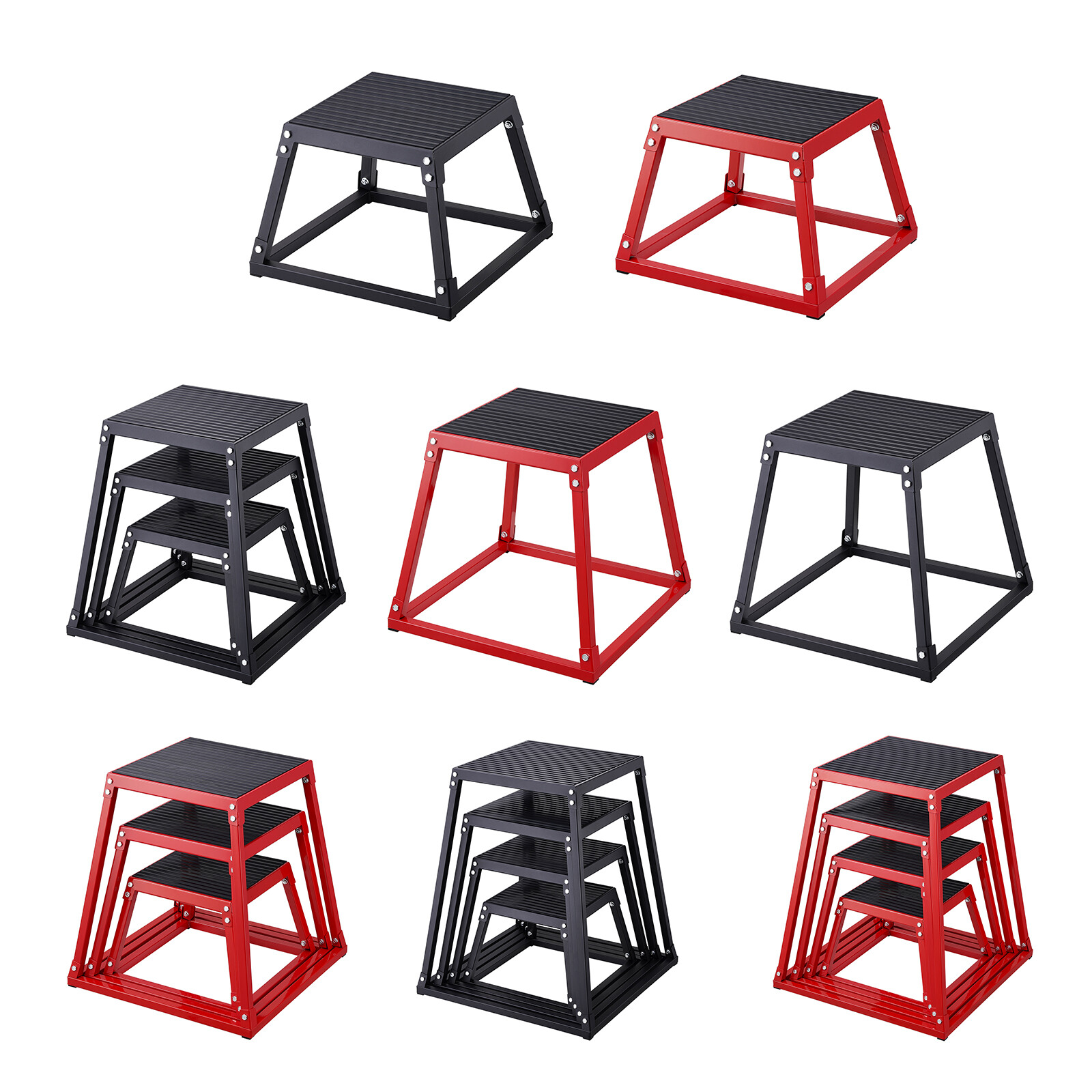 VEVOR 12/18/24/30 Inch Plyometric Jump Box Fitness Exercise Plyo Box Step Cross