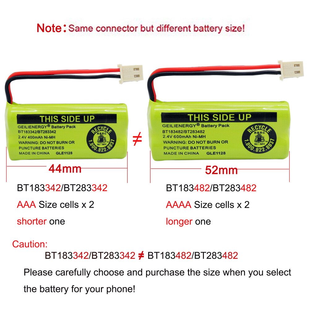 3x For Vtech BT183342/BT283342 Battery Pack 2.4V 400mAh for AT&T Cordless Phone