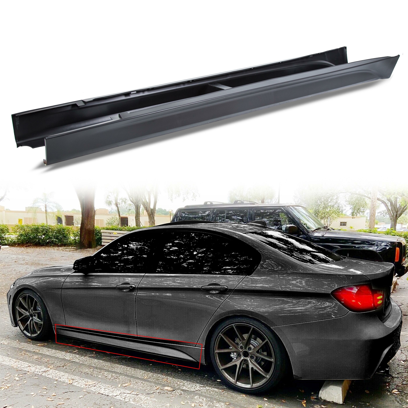 For 12-18 F80 M3 STYLE SIDE SKIRTS ROCKER PANEL FOR BMW F30 F31 3 SERIES SEDAN