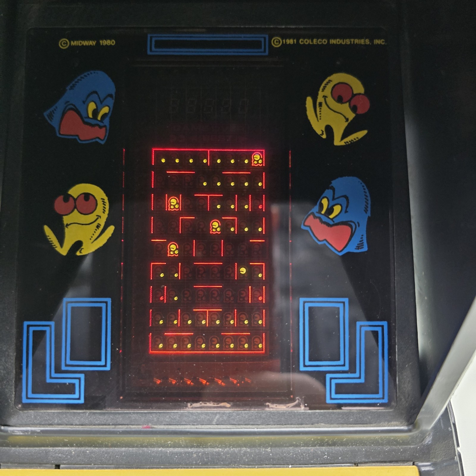 Vintage 1981 Tabletop Pac-Man Arcade Game by Midway's Coleco Works Perfect