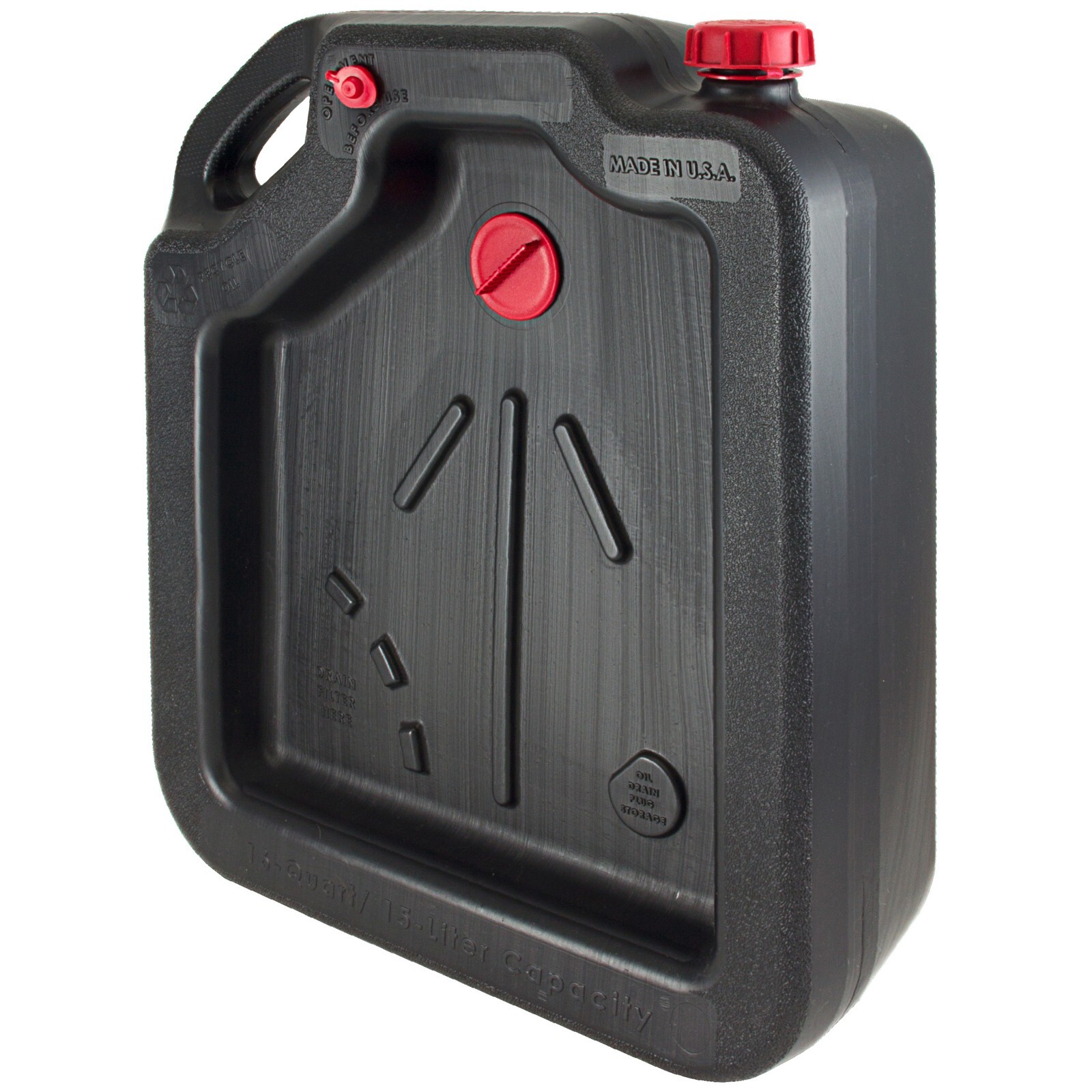 Oil Change Drain Container 16 Quart Large Pan leak-proof High Capacity Car Auto