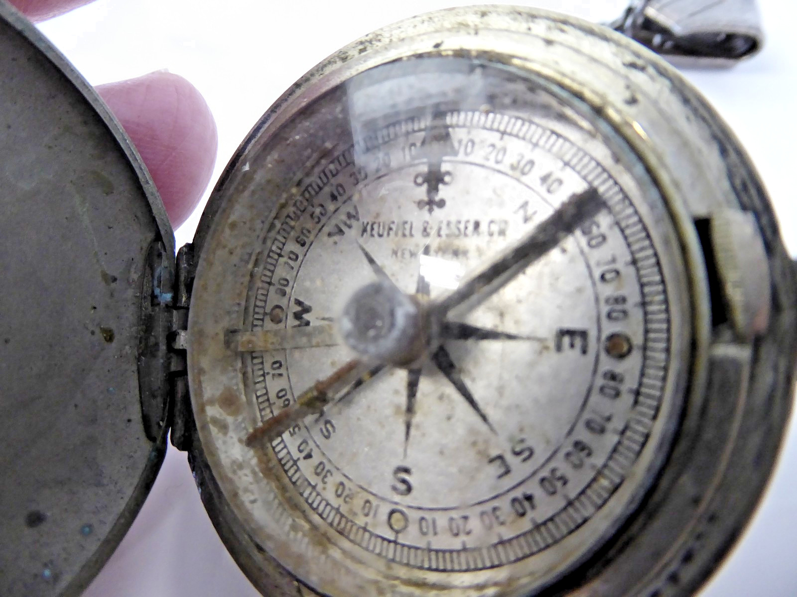 Vintage Keuffel & Esser Co. New York Pocket Compass With Fob