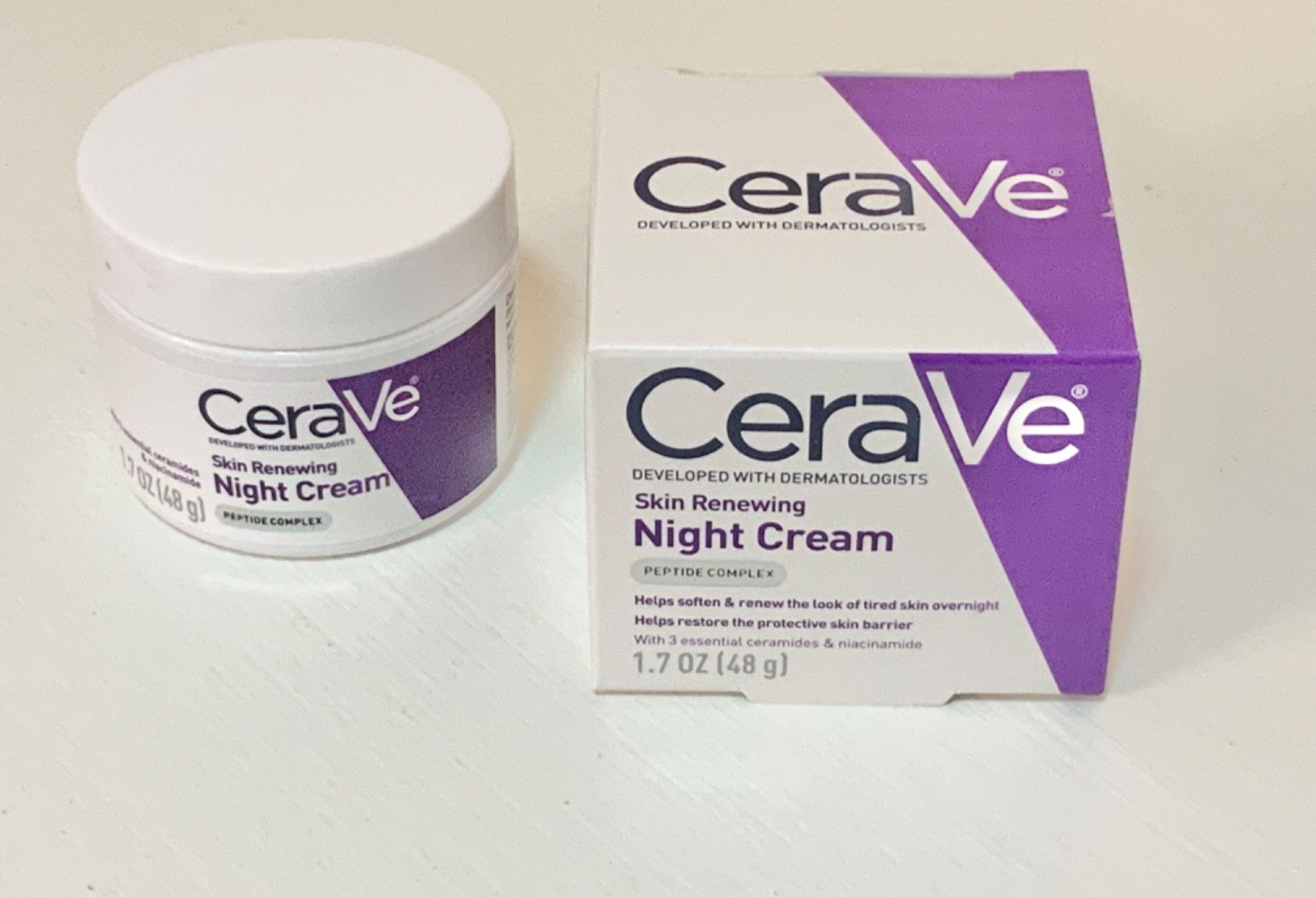 CeraVe SKIN RENEWING Face Night Cream w/ Peptide Complex. Hyaluronic Acid