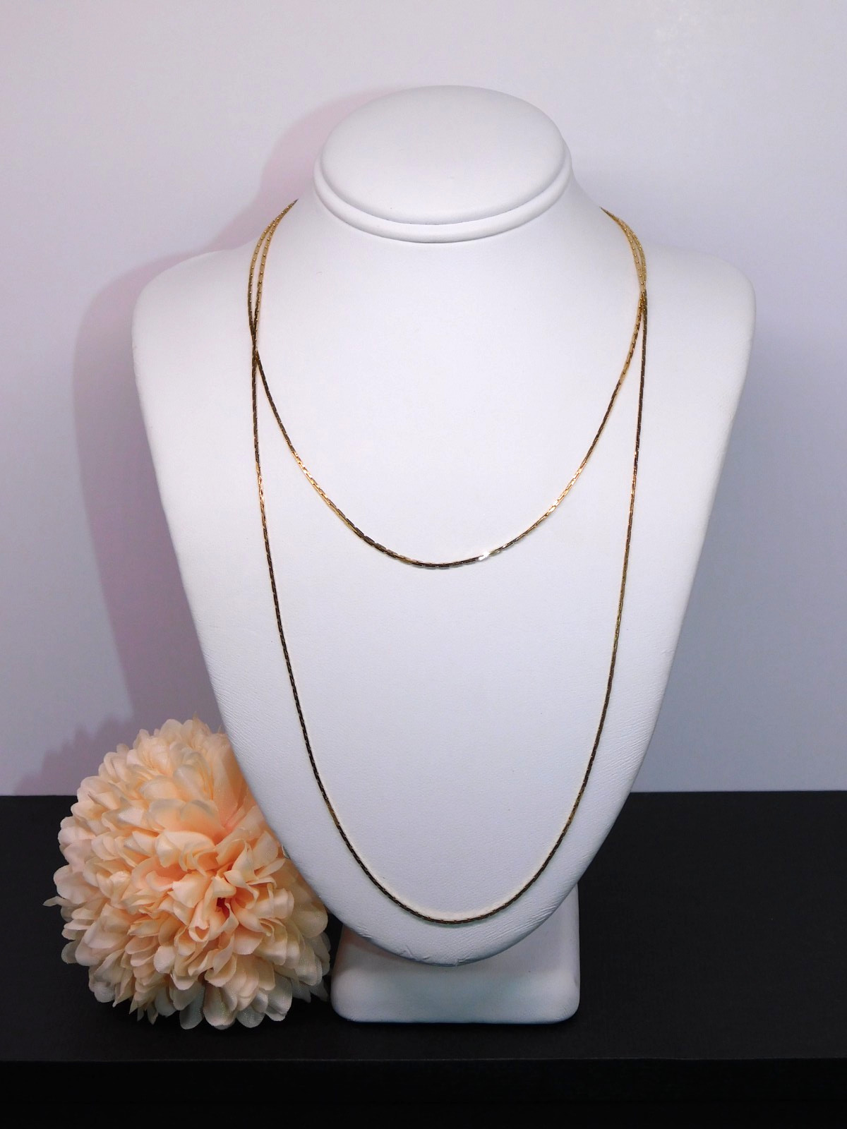 Vintage NAPIER Gold Tone Long 29.5" Cobra Chain Necklace