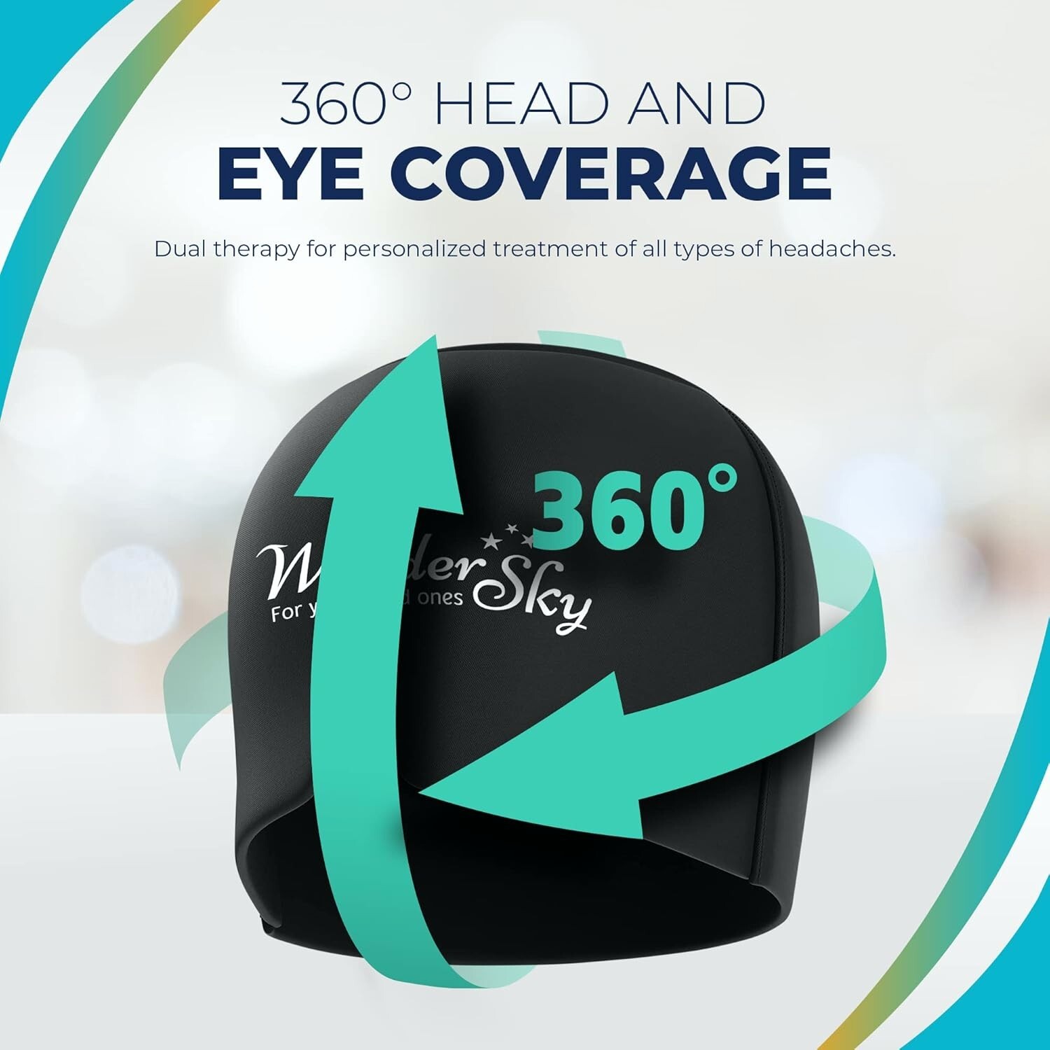 Headache and Migraine Relief Cap Top Coverage Ice Head Wrap Cold Therapy Medium