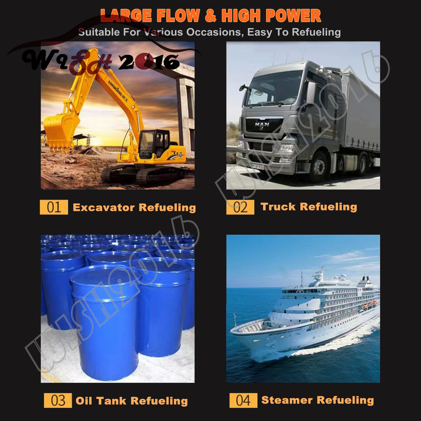 16GPM 550W Oil Diesel Fuel Transfer Pump Self Priming 110V AC 60L/min Pump